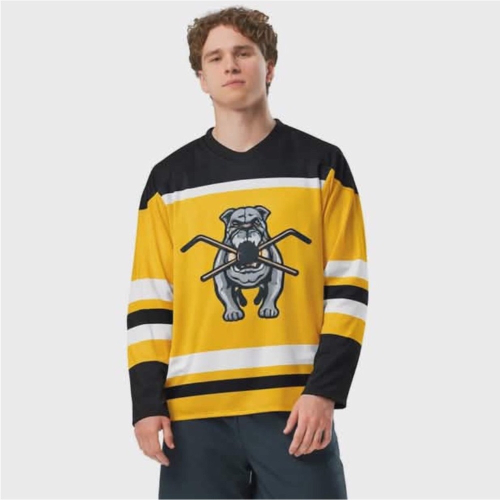 Athletic Works Black and Yellow Bulldog Crewneck Jersey